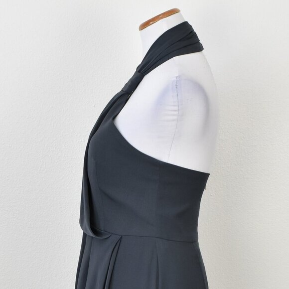 Shona Joy Core Knot Draped Halter Dress Gray - 6 - Picture 4 of 11